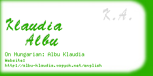 klaudia albu business card